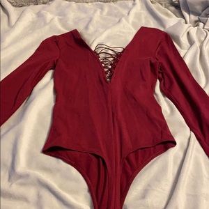 Lace front and back bodysuit